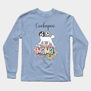 White and Black Cockapoo Mama 5 Long Sleeve T-Shirt